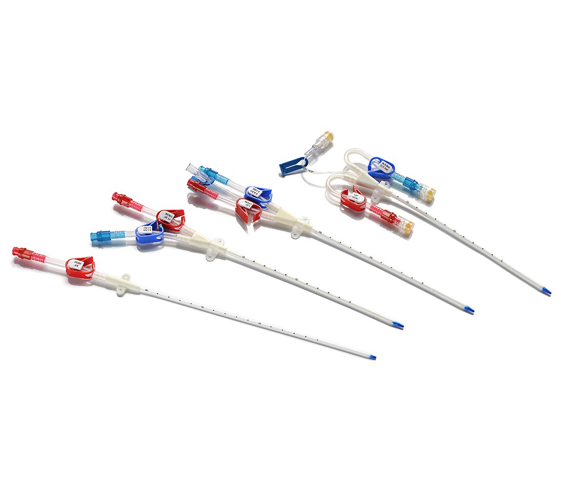 Hemodialysis catheterization kits